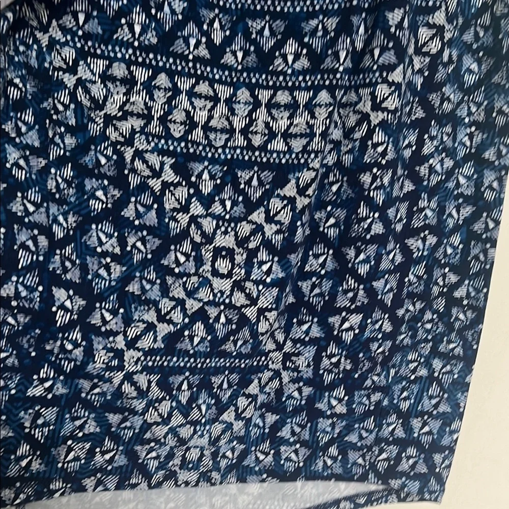 DKNY Jeans Navy and White Patterned Wrap Style Asymmetric Skirt M